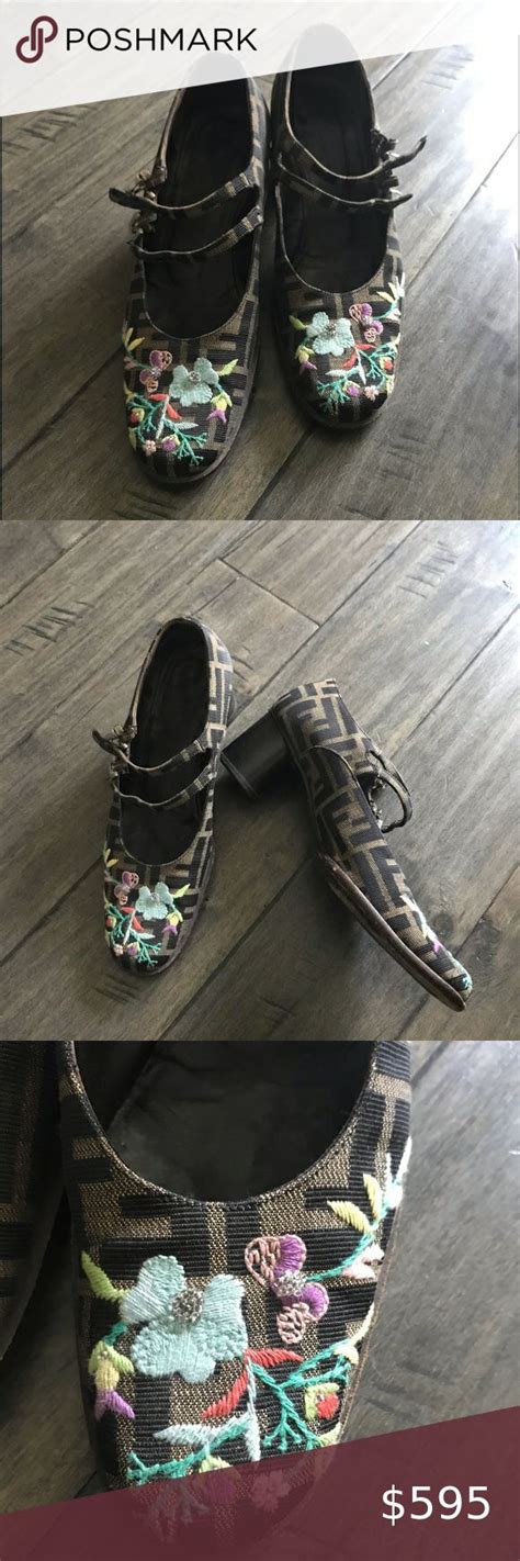 poshmark fendi zucca embroidered shoes